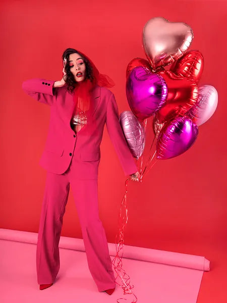 Globo de aluminio en forma de corazón, rosa claro, 18" / 45 cm