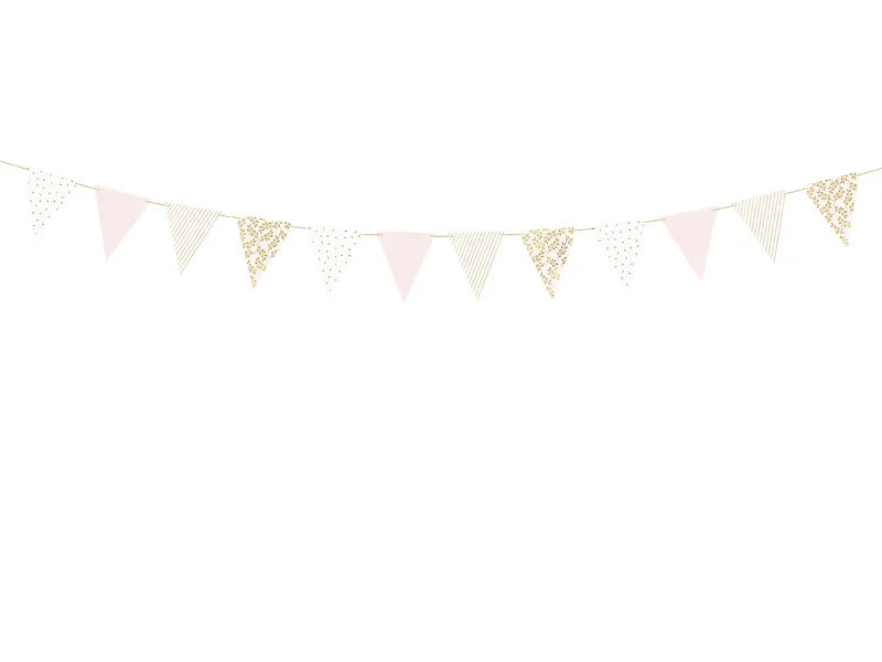 Paper flag garland, color mix, 2.10 m Partydeco