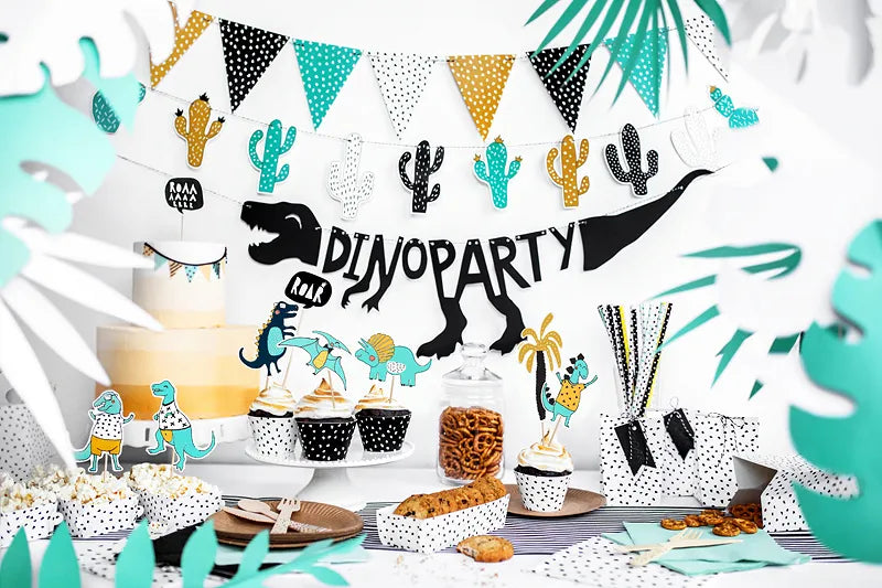 Guirnalda de banderines de papel Dinosaurios, 1,3 m