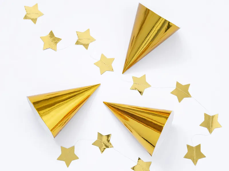 Guirnalda de papel con estrellas, dorada, 3,6 m