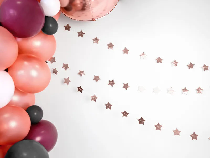 Paper Garland Stars, rose gold, 3.6 m Partydeco