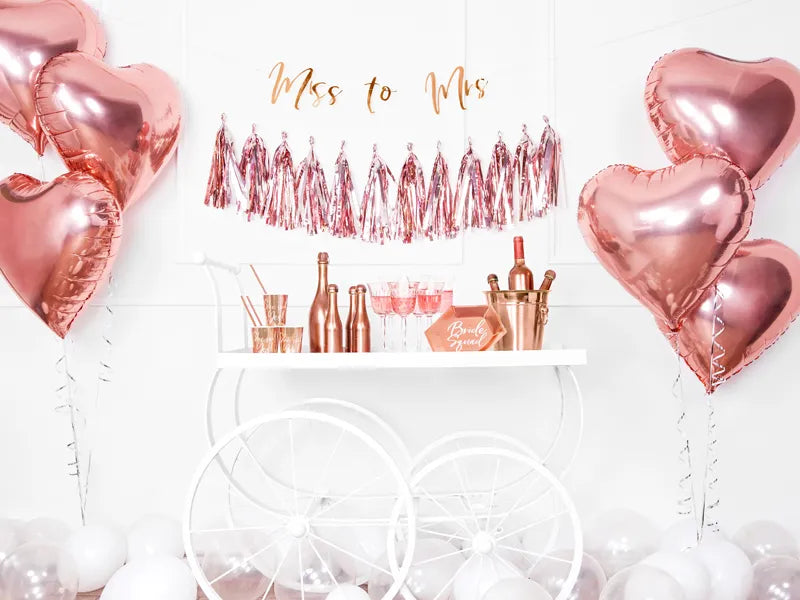 Paper Banner Miss to Mrs, rose gold, 18 x 76cm