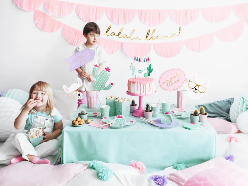 Paper Banner Llama - Lalala Llama, gold, 12.5 x 82 cm Partydeco