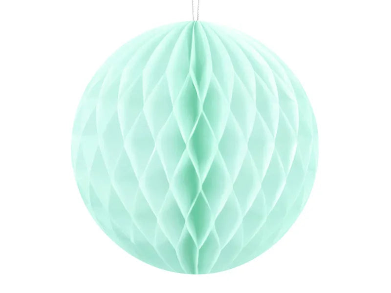 Honeycomb Ball, light mint, tissue paper, 20cm, 1 pcs Partydeco