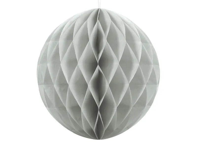 Honeycomb Ball, light grey, tissue paper, 10 cm, 1 pcs Partydeco