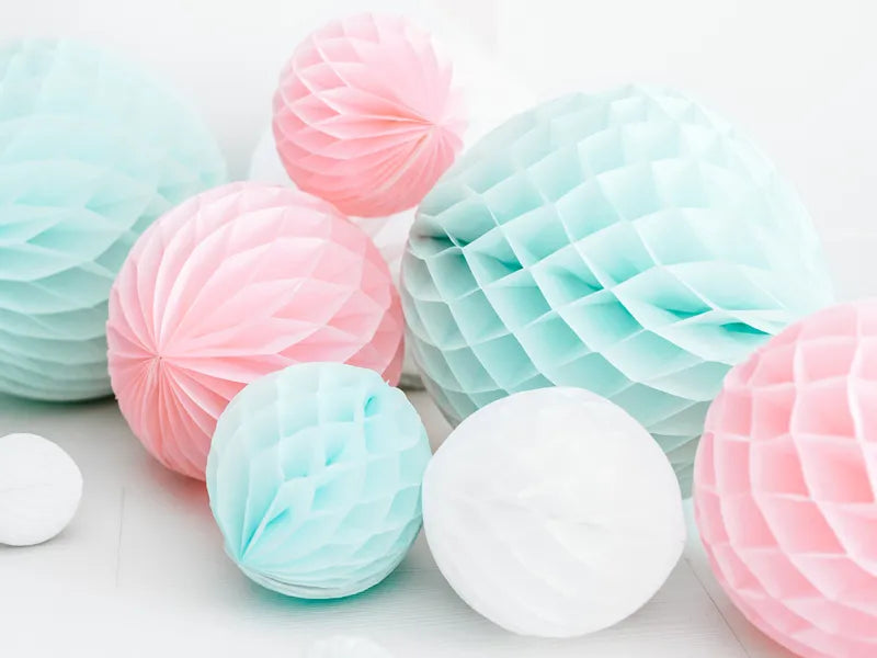 Honeycomb Ball, white, tissue paper, 10 cm, 1 pcs Partydeco