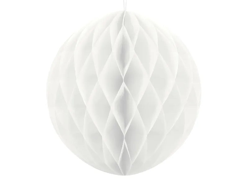 Honeycomb Ball, white, tissue paper, 10 cm, 1 pcs Partydeco