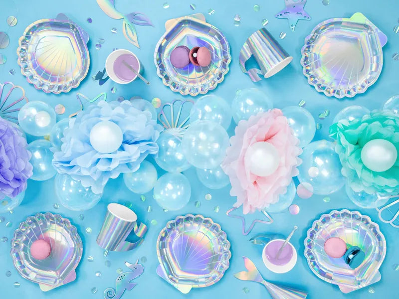 Paper cups Mermaid, iridescent, 220ml, 6 pcs Partydeco