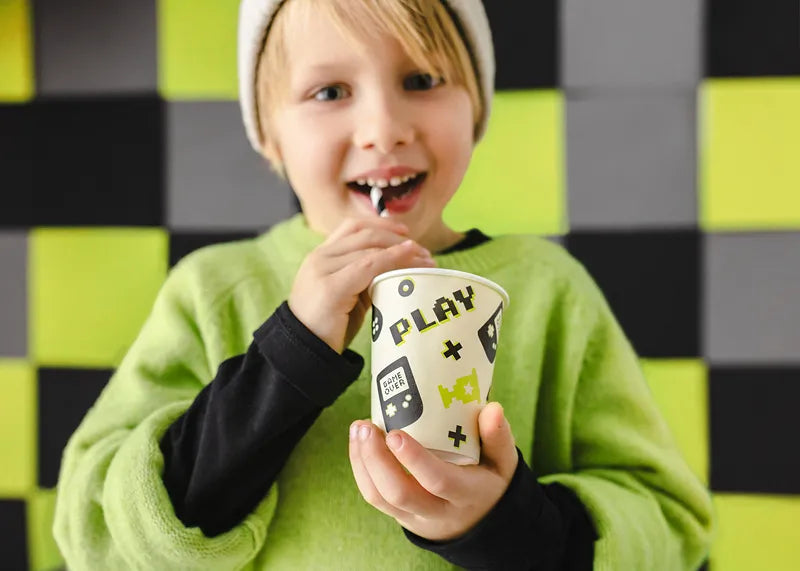 Paper cups Gamer, 220 ml, 6 pcs Partydeco