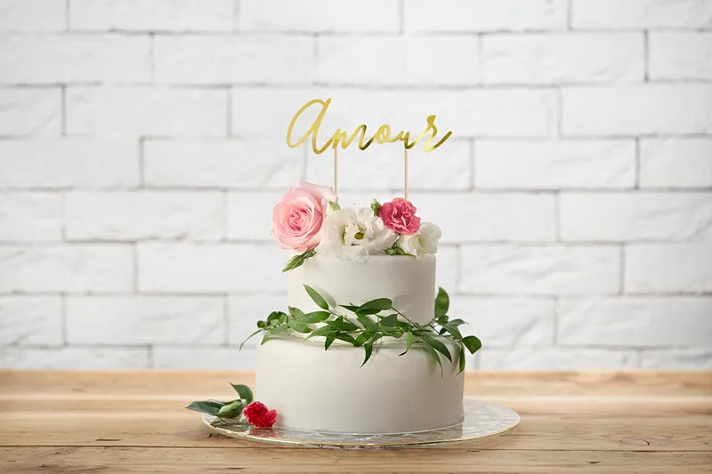 Cake topper Amour, gold, 22.5cm, 1 pcs