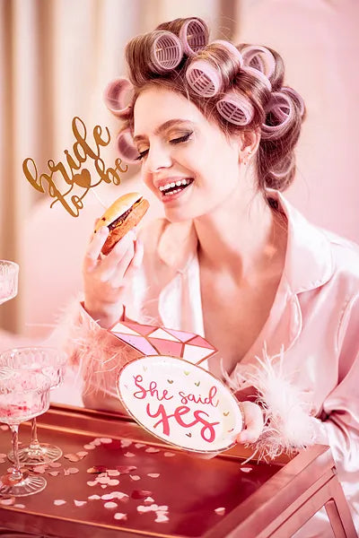 Cake topper Bride to be, paper, 17.5 cm, rose gold, 1 pcs Partydeco