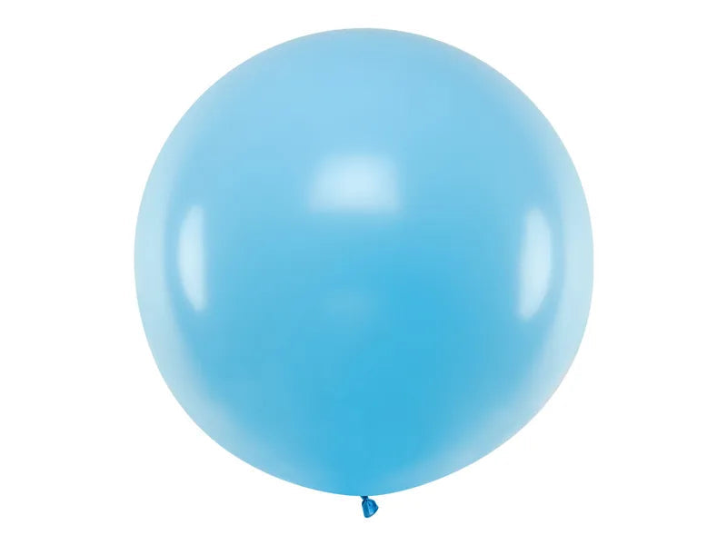 Round latex balloon, light blue , 1 m Partydeco