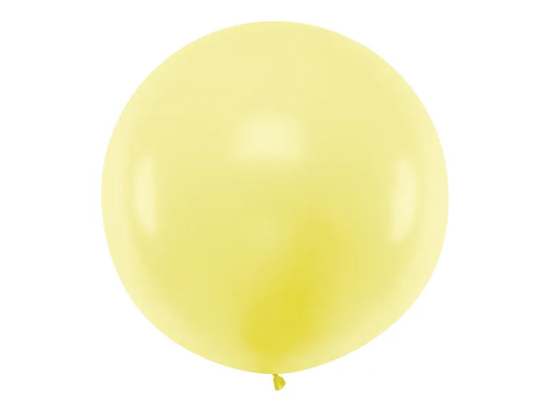 Round latex balloon, light yellow , 1 m Partydeco