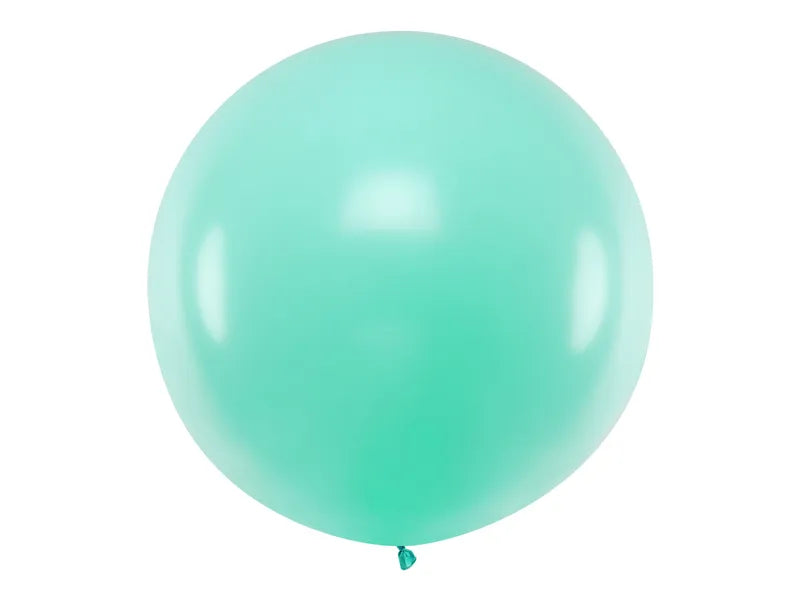 Round latex balloon, light mint , 1 m Partydeco