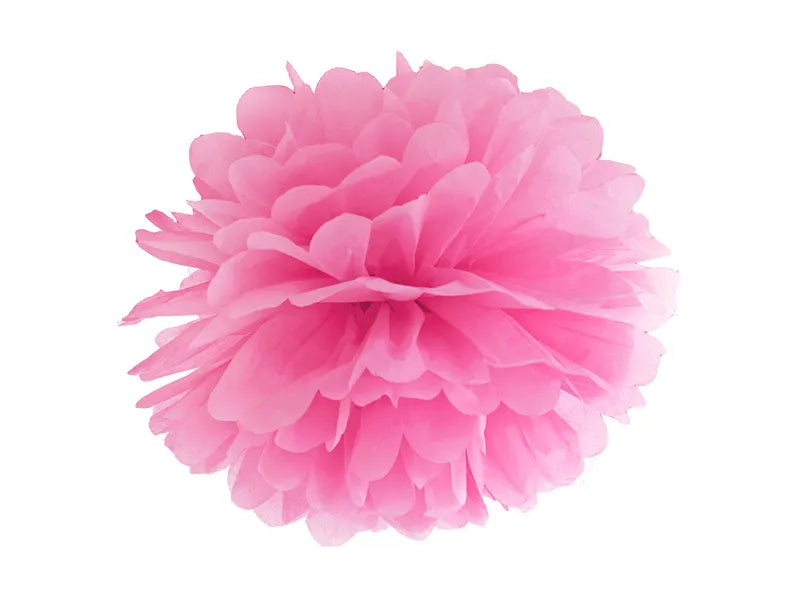Pompón de papel de seda, rosa, 25cm, 1 uds.