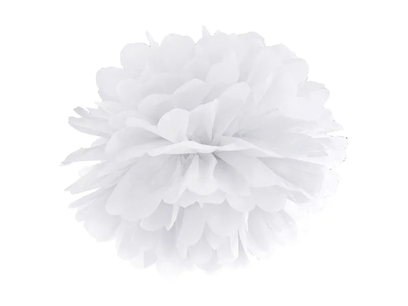 Tissue paper Pom pom, white, 35cm, 1 pcs Partydeco