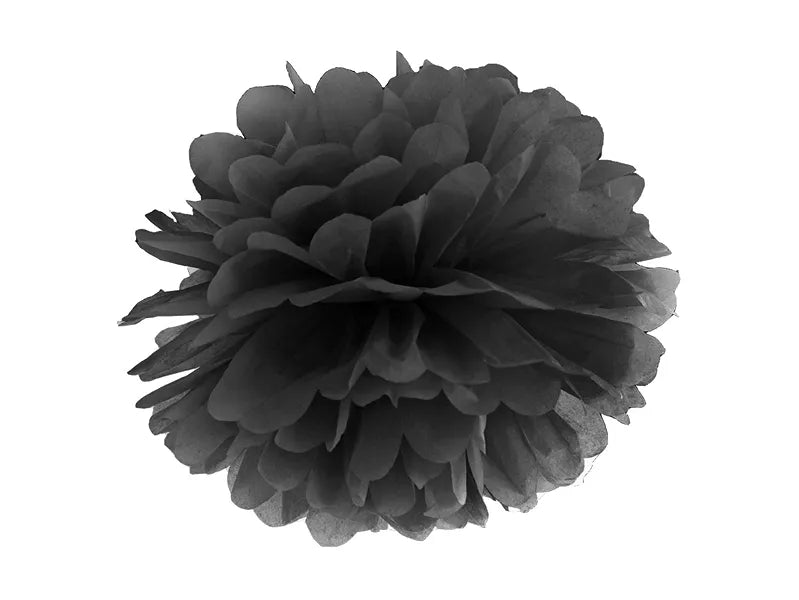 Tissue paper Pom pom, black, 25cm, 1 pcs Partydeco