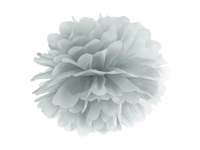Tissue paper Pom pom, silver, 25cm, 1 pcs Partydeco