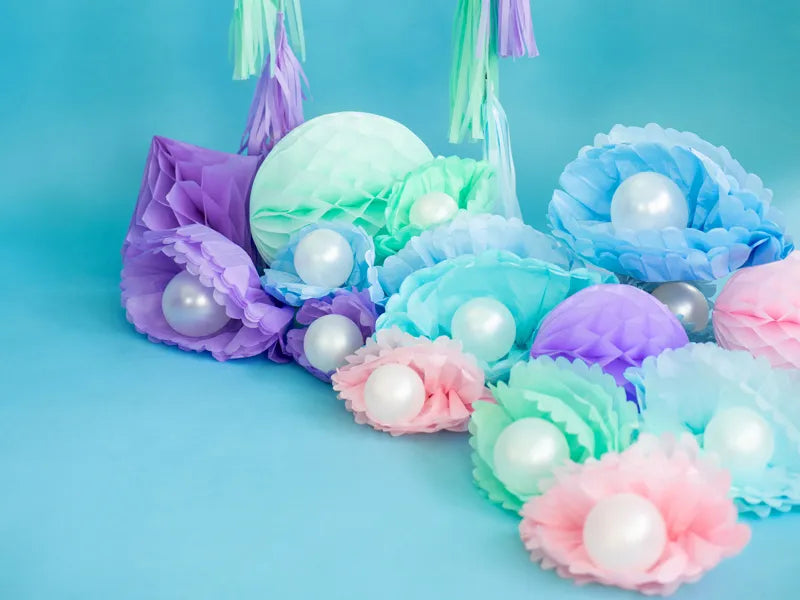 Tissue paper Pom pom, light misty blue, 25cm, 1 pcs Partydeco