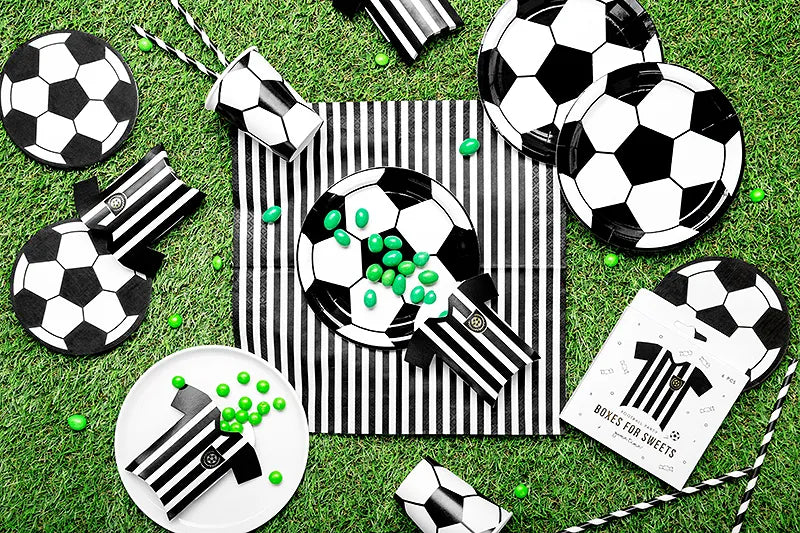 Paper boxes Football shirts, 12x11x2.5cm, 6 pcs Partydeco