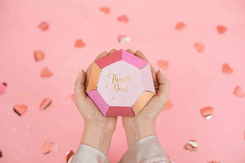 Paper boxes Diamonds, 10x12x11.5 cm, 6 pcs Partydeco