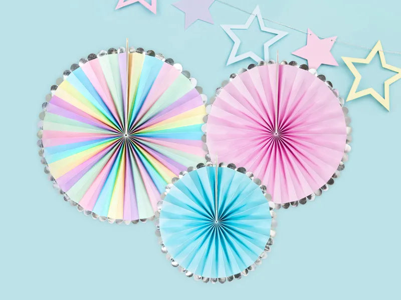 Decorative Rosettes Unicorn, 21 - 30 cm, 3 pcs set Partydeco