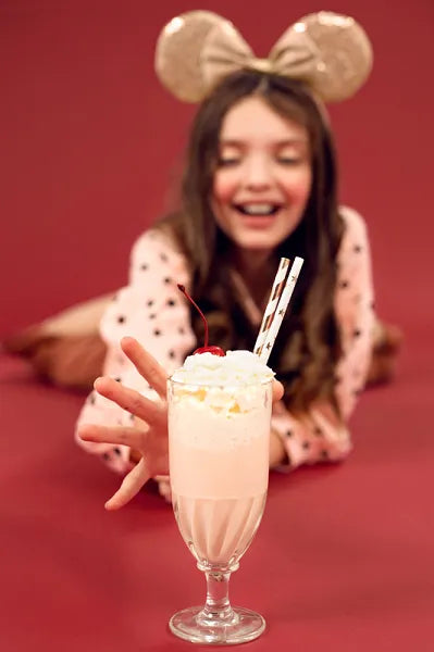 Paper Straws, light rose gold stars, 19.5 cm, 10 pcs Partydeco