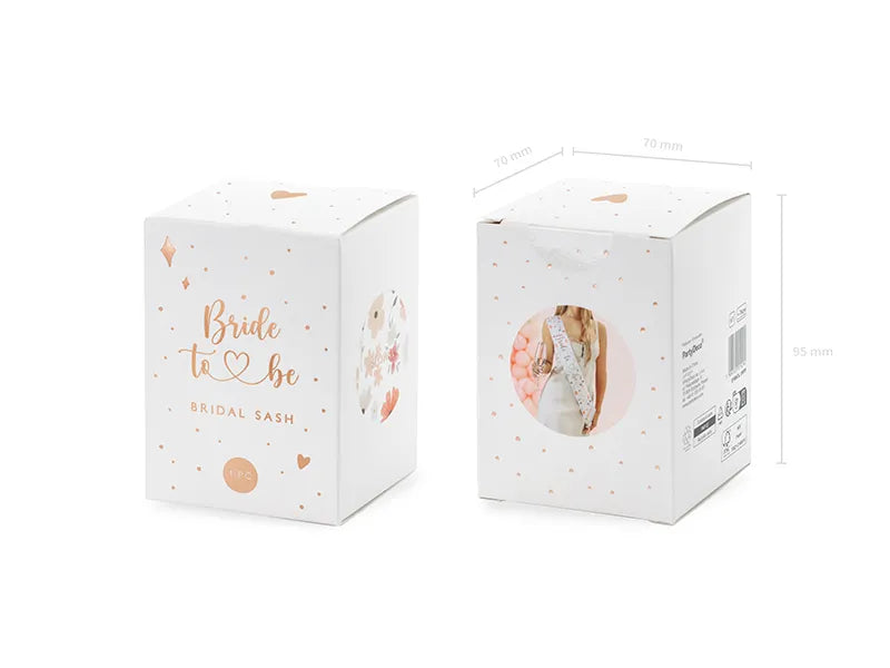 Paper sash Bride to be, 76cm Partydeco