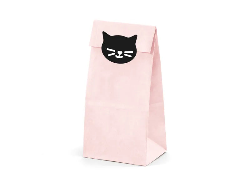 Candy paper bags Cat, 8x18x6cm, 6 pcs. Partydeco