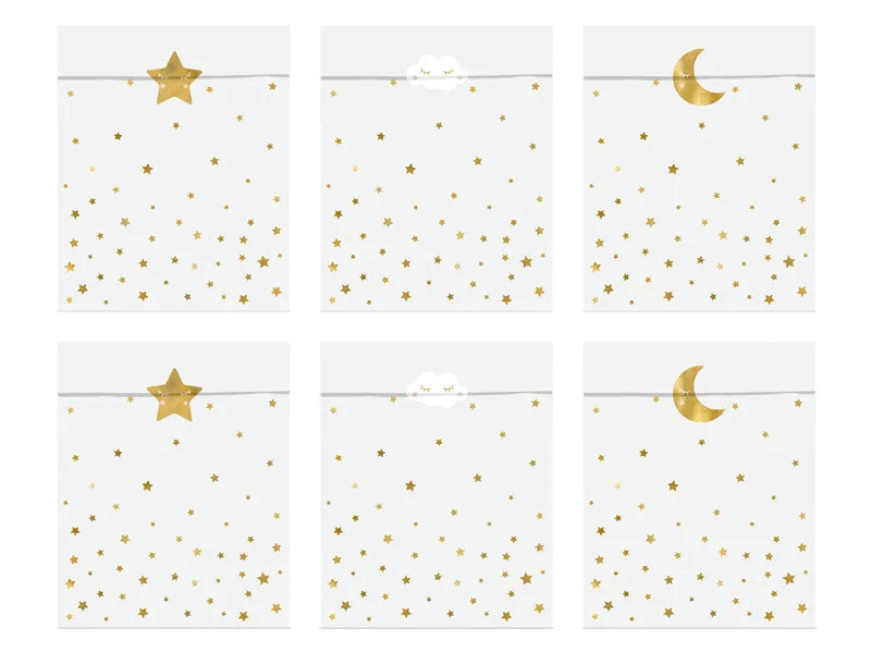 Bolsas de papel para caramelos Little Star, 13x14cm, 6 uds.
