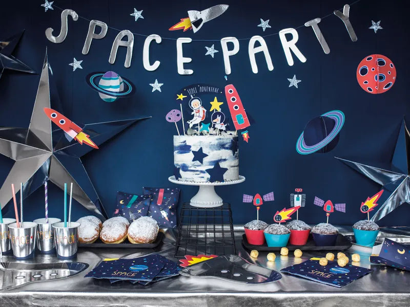 Paper plates Space Party - Rocket, 21.5x29.5cm, 6 pcs Partydeco
