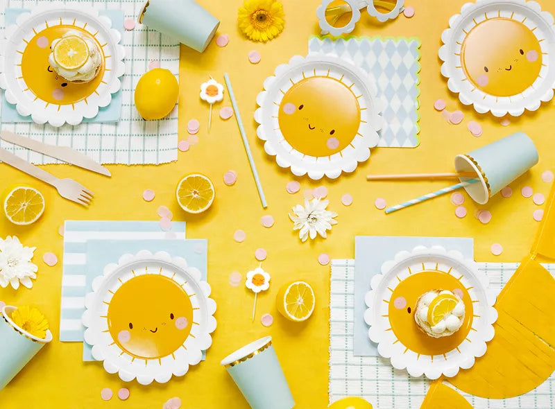 Paper plates Sun, 18 cm, 6 pcs Partydeco