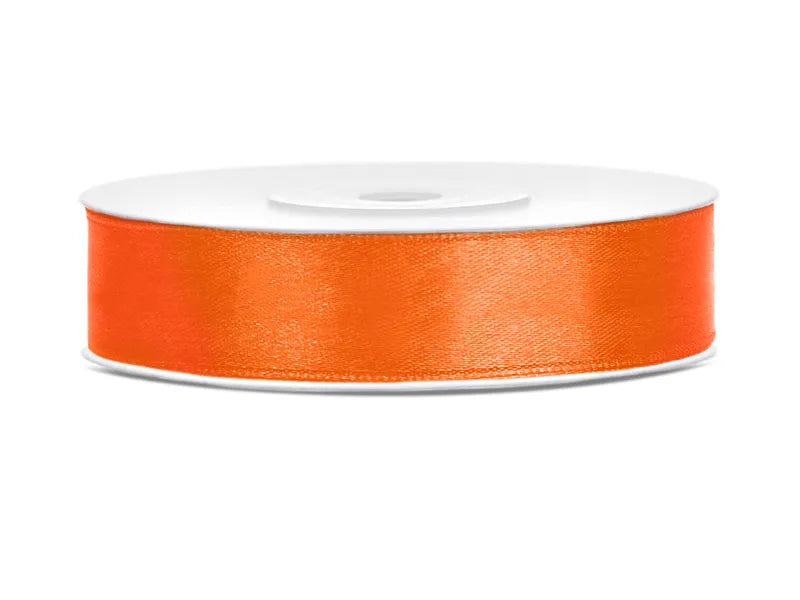 Satin Ribbon, orange, 12 mm x 25 m Partydeco