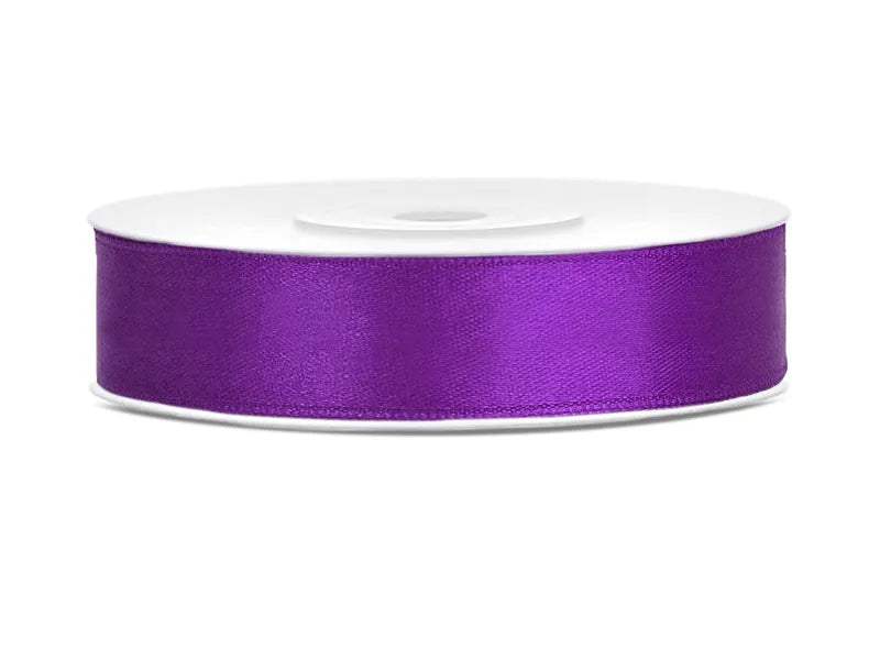 Satin Ribbon, purple, 12 mm x 25 m Partydeco