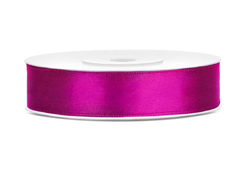 Satin Ribbon, bright pink, 12 mm x 25 m Partydeco