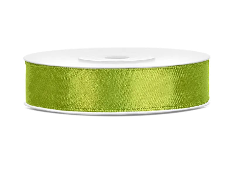 Satin Ribbon, green, 12 mm x 25 m Partydeco