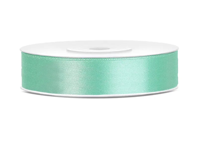 Satin Ribbon, mint, 12 mm x 25 m Partydeco