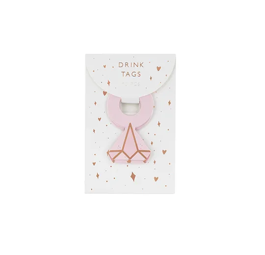 Drink tags Diamonds, 4x6.5 cm, 10 pcs Partydeco