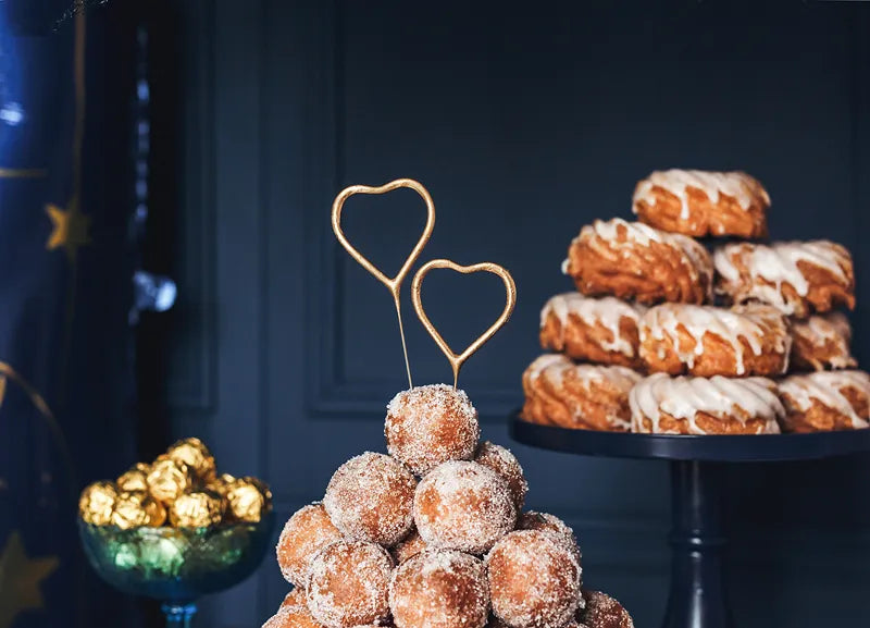 Sparklers Heart, gold, 16.5cm, 2 pcs Partydeco