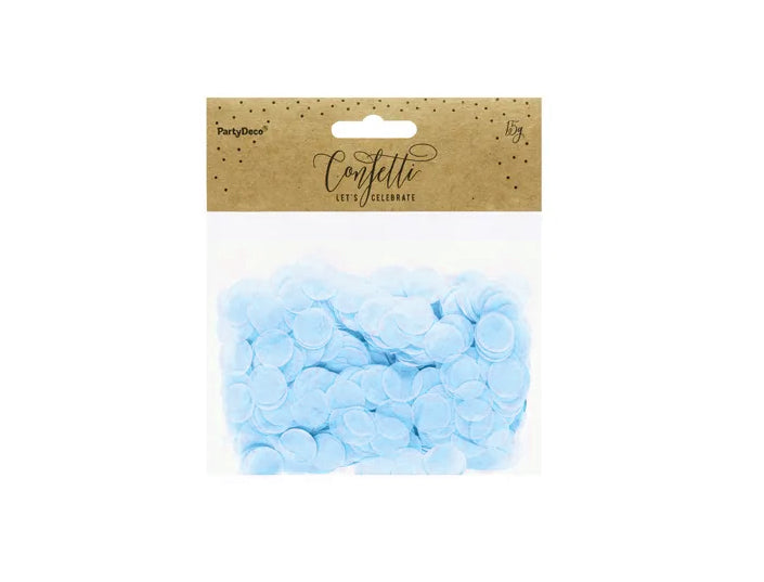 Círculos de confete, azul claro, 1,6 cm, pacote de 15g