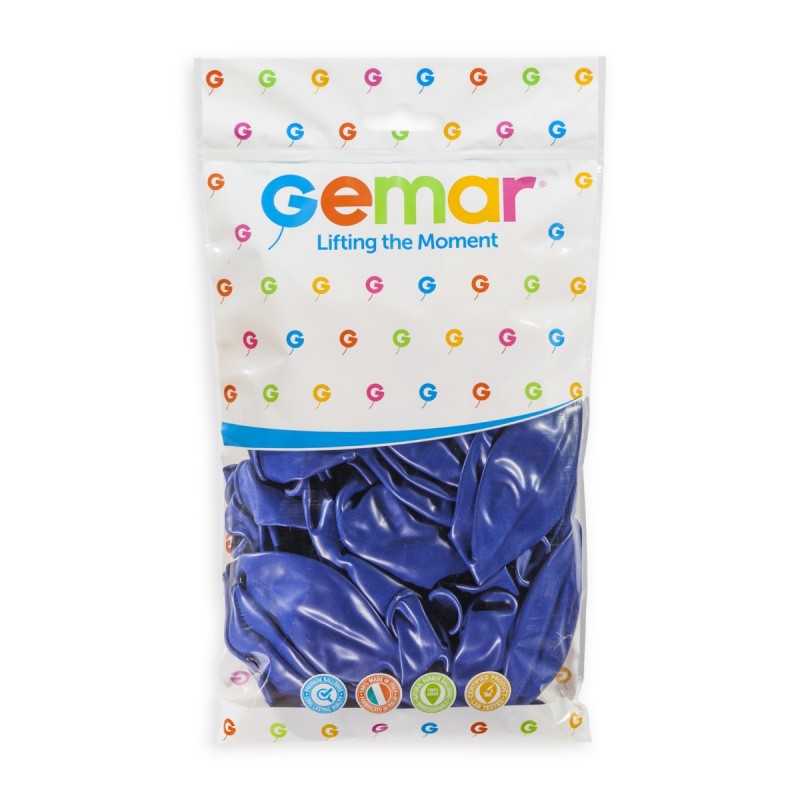 Gemar Latex Balloons 48 cm, Pastel Dark Blue, 50 pcs Gemar