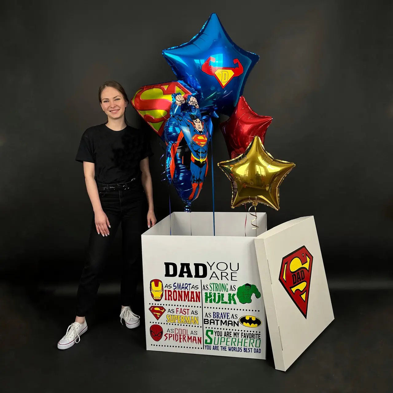 Paper Box for Balloons, 70x70 cm, White, 1 pcs
