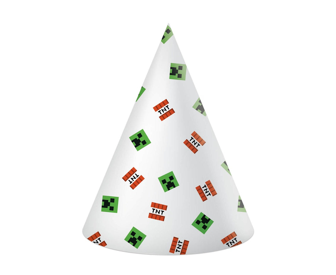 Chapéus de papel Minecraft, 6 peças.