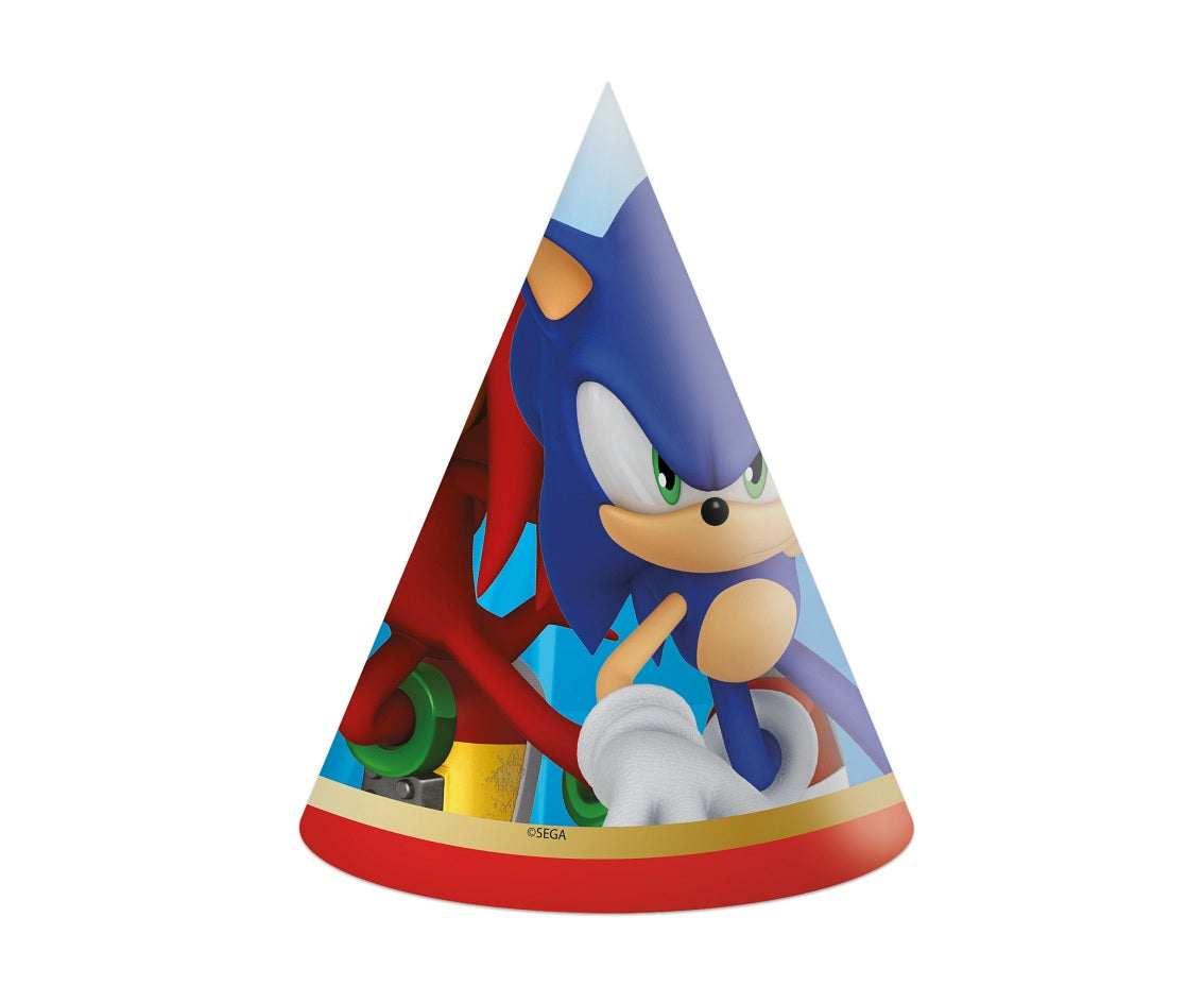 Paper hats Sonic, 16 cm, 6 pcs. PROCOS