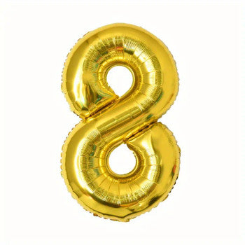 60 cm Gold Number 8 Foil Balloon party decoration