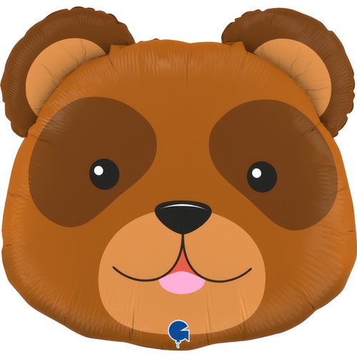 Cabeza de oso hecha con globo de aluminio, 29" / 74 cm