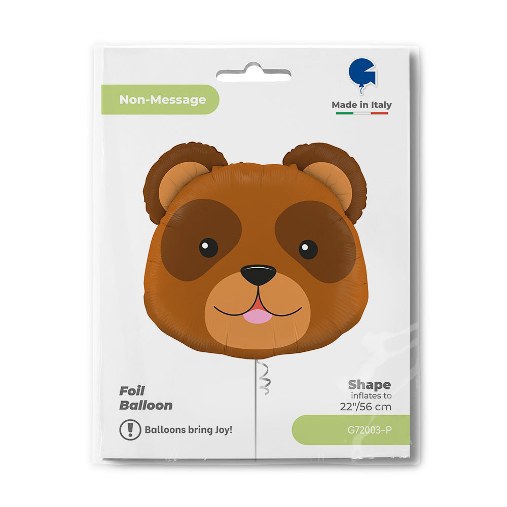 Cabeza de oso hecha con globo de aluminio, 29" / 74 cm