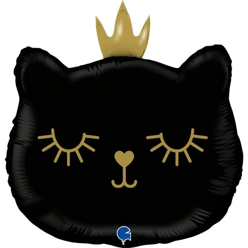 Globo de aluminio Princesa Gata Negra, Gatita, 26" / 66 cm