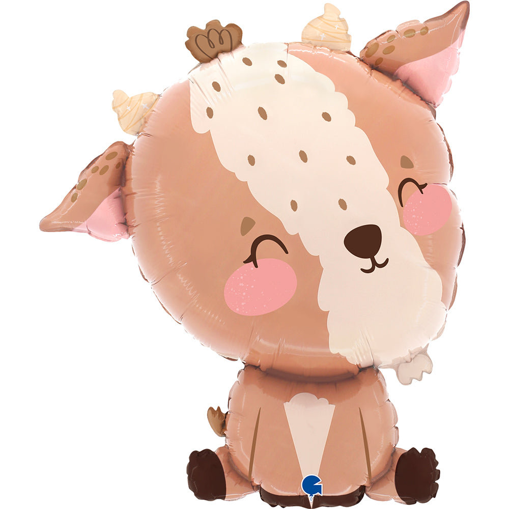 Goat Foil Balloon 69 cm floating at a farm-themed party