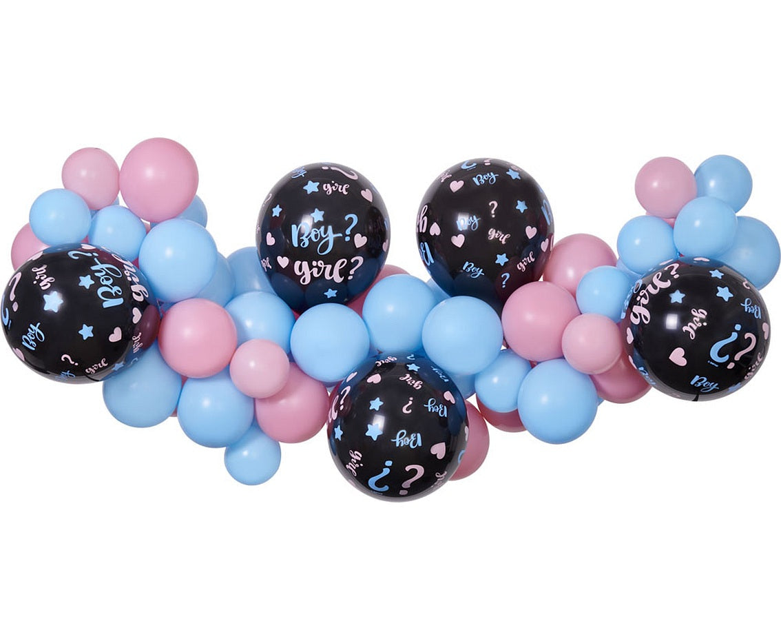 DIY balloon garland "Boy or Girl?", 65 balloons + tape Gemar